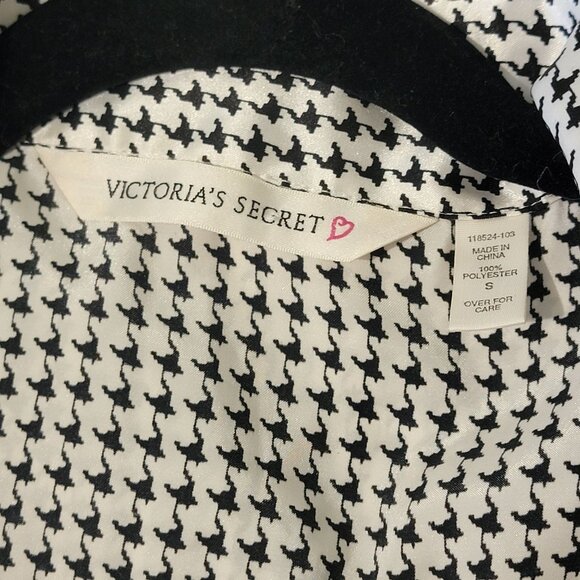 Vintage Victorias Secret Pajama Set Womens Small Y2K Houndstooth Print Satin - Picture 5 of 7